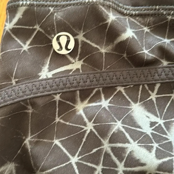 Lululemon sz 6 Run Inspire Crop pant Star Crushed Coal Black / Black great cond - Picture 5 of 7